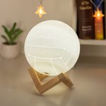 Luce notturna a pallavolo personalizzabile LED con 16 colori cambialili per ogni touch base in legno regalo per amanti dello sport