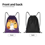 Personalized Cartoon Booey 1-6 Dog Ghosts Design Drawstring Treat Bag with Name Trick or Treat Activity Halloween Gift for Kid Family