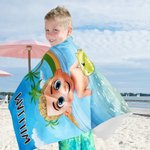 Personalized 3D Cartoon Kid Quick Dry Oversized Beach Towel with Name Summer Vacation Essentials Beach Pool Party Birthday Gift for Boys Girls