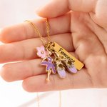 Collana personalizzata con charm a forma di ballerina scarpette fiore e targhetta del nome regalo di compleanno per donne ragazze e ballerine