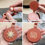 Pince à Chapeau en Cuir Magnétique Personnalisé avec Monogramme Motif Soleil Cadeau Sac de Voyage Portefeuille pour Femme et Fille