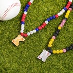 Personalized Magnetic Sparkle Rhinestone Disco Ball Baseball Sports Name Beaded Necklace Game Day Birthday Gift for Ball Game Lovers Players