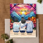 Henkilökohtainen sarjakuva perhehahmo lasimaalaus rakennus tiili palapelit nimi ja teksti Syntymäpäivä muistolahja perheelle ystävät