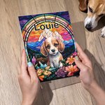 Gepersonaliseerd gebrandschilderd glas Hond Kat Portret Acryl Nachtlampje met naam en houten basis Home Decor Verjaardagscadeau voor huisdiereigenaren