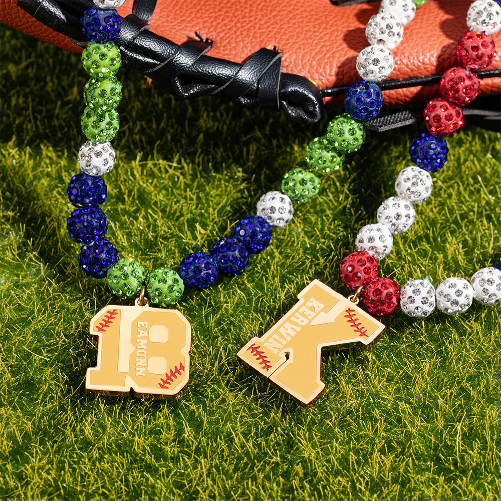 Personalized Magnetic Sparkle Rhinestone Disco Ball Baseball Sports ...