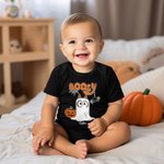 Personalized Cartoon Booey 1-6 Dog Ghosts Design 100% Cotton Baby Bodysuit with Name First Halloween Baby Shower Gift for Newborns