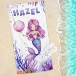 Personalisierte Fantasy Meerjungfrau schnell trocknend überdimensioniert Mikrofaser Strandtuch mit Namen Urlaub Strand Reisen Zubehör Geburtstag Geschenk für Mädchen Kinder