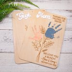 Personalised Thanks For Helping Us Grow Flowers and Kids' Handprints Wooden Sign Mother's Day Gift for Mom Women