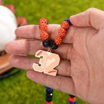 Personalized Magnetic Sparkle Rhinestone Disco Ball Baseball Sports Name Beaded Necklace Game Day Birthday Gift for Ball Game Lovers Players