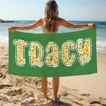Personalisierte Multicolor Floral Name Oversized schnell trocknen Strand Handtuch Sommer Urlaub Strand Party Geburtstag Geschenk für Frauen