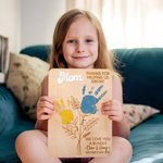 Personalised Thanks For Helping Us Grow Flowers and Kids' Handprints Wooden Sign Mother's Day Gift for Mom Women