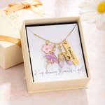Collana personalizzata con charm a forma di ballerina scarpette fiore e targhetta del nome regalo di compleanno per donne ragazze e ballerine