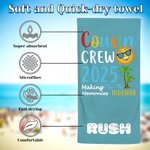 Serviette de plage surdimensionnée à séchage rapide personnalisée avec nom Cousin Crew Multicolore Voyage essentiel Anniversaire Vacances d'été Cadeau pour enfants