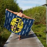 Personlig sportboll tecknad karaktär snabbtorkande överdimensionerad strandhandduk med namn resor semester väsentligheter födelsedagspresent för sportälskare