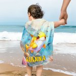 Personlig havsdjur undervattensvärld Superabsorberande strandhandduk med huva och namn Resa Sommar Semester Födelsedagspresent för pojkar Flickor