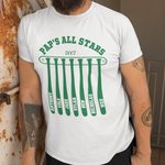 Personalised Baseball Bat Team Grandpa's All Stars 100% Cotton Soft Men's T-shirt with 1-10 Names and Year Father's Day Birthday Team Gift for Grandpa Dad
