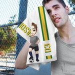 Personalized Basketball Cartoon Character Super Absorbent Waffle Sports Towel with Name and Monogram Team Game Birthday Gift for Sports Lover