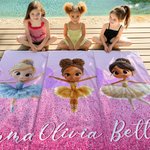 Toalla de playa de gran tamaño de secado rápido con nombre personalizada con dibujos animados en 3D de una bailarina Vacaciones de verano Esenciales Fiesta en la piscina Cumpleaños Regalo para niñas