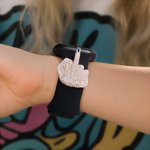 Personalized 3D Spoof Middle Finger Watch Band Charm with Name or Birthstone Decorative Accessories Birthday Gift for Men Women