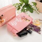 Personalizzato Carino 3D Cartoon Ballet Girl PU Leather Makeup Bag Pouch con nome Accessori da viaggio Concorso Regalo di compleanno per le donne Ragazze Ballerine