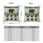 Personalisierte Papa Bär und 1-12 Kind Bären weichen Wurf Kissenbezug mit Titel und Namen Vatertag Geburtstag Geschenk für Papa Opa