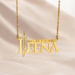 Personalized Sword The Legend of Inspired Necklace with Name Dainty Jewelry Game Birthday Anniversary Gift for Family Friend