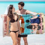 Personalized Love to The Beach and Back Cartoon Character Soft Quick Dry Oversized Beach Towel with Name Summer Party Birthday Gift for Him Her