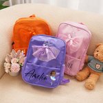 Personalisierte Bogen Ballettkleid Ballett Mädchen wasserdicht Kind Rucksack mit Namen zurück zu Schule Geburtstag Geschenk für Mädchen Ballerina Dance Lover