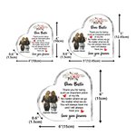 Personalized Floral Bestie Back View Design Heart-Shaped Acrylic Plaque with Name and Text Desk Decor Birthday Gift for Sister Friend