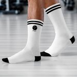 Personalized Tennis Pattern Soft Crew Mid-Calf Sport Socks with Name Game Day Birthday Gift for Tennis Lovers Players