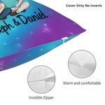 Personalized Together Since Year Cartoon Couple Soft Throw Pillow Cover with Names Home Decor Anniversary Birthday Gift for Couples