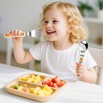 Tenedor Cuchara Cuchillo 3 Piezas Juego de Cubiertos Personalizado con Estuche Regalo de Cumpleaños Vuelta al Cole para Niños