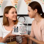 Personalized Floral Bestie Back View Design Heart-Shaped Acrylic Plaque with Name and Text Desk Decor Birthday Gift for Sister Friend