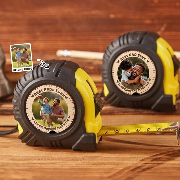 Personalized Photo Tape Measure Ruler with Wrist Strap and Text Measuring Accessories Father's Day Birthday Gift for Dad Architects Crafter