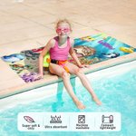 Personalized Ocean Theme Cartoon Character Oversized Quick Dry Beach Towel with Name Travel Essential Beach Party Birthday Gift for Family