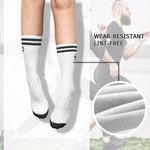 Personalized Soccer Pattern Soft Crew Mid-Calf Sport Socks with Name Game Day Birthday Gift for Soccer Lovers Players