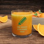 Personalized Pencil Wisdom Icon 10 oz Old Fashioned Rock Whiskey Glass with 1-3 Texts Back to School Teacher's Day Gift for Teachers Whiskey Lovers