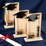 Personalized Multicolour Name Tassel Grad Cap Wooden Money Holder Cash Envelope with Base Class of 2025 Graduation Gift for Graduates