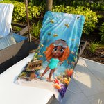 Personalizzato bambino subacqueo 3D personaggio dei cartoni animati sovradimensionato asciugatura rapida asciugamano da spiaggia con nome piscina estiva essenziale festa di compleanno per ragazzi raga