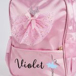 Personalisierte Bogen Ballettkleid Ballett Mädchen wasserdicht Kind Rucksack mit Namen zurück zu Schule Geburtstag Geschenk für Mädchen Ballerina Dance Lover