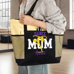 Personalized Dancing Silhouette Large Oxford Mesh Tote Bag with Text and Name Mother’s Day Game Day Birthday Gift for Mom Grandma Dancers