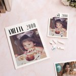 Henkilökohtainen Retro Film 1-4 Photos Building Block palapelit nimi ja vuosi Home Decor Vuosipäivä Syntymäpäivälahja perheelle Ystäville Ystävät