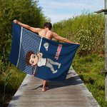 Personalizzato Tennis Badminton Pickleball Cartoon Character Quick Dry Asciugamano da spiaggia con nome Festa in spiaggia Regalo di compleanno essenziale per gli amanti dello sport