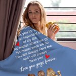 Personalized Bestie Clip Art Character Soft Throw Blanket with Names and Texts Home Decor Birthday Gift for Women Bestie Sisters