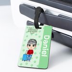 Personalized Flower Cartoon Character Luggage Tag with Name Travel Accessory Birthday Gift for Family Friends