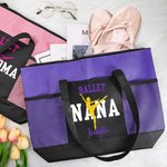 Personalized Dancing Silhouette Large Oxford Mesh Tote Bag with Text and Name Mother’s Day Game Day Birthday Gift for Mom Grandma Dancers