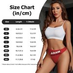 Personalized Heart Sealed with A Kiss Red Sexy Thong Brief with Name Safe and Breathable Honeymoon Travel Valentine's Day Gift for Wife Girlfriend