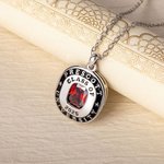 Personligt halsband med födelsestenar och text och år Graduate Jewelry Klass 2025 Celebration Graduation Gift for Friends Classmates