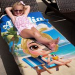 Personalizzato carino 3D Cartoon Kids Quick Dry Oversized Beach Towel con nome Beach Party Travel Birthday Gift for Boys Girls