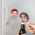 Personalized Funny Avatar Face Photo Bottle Opener with Magnet Fridge Decor Bar Party Wine Accessory Birthday Gift for Friend Drinking Enthusiast